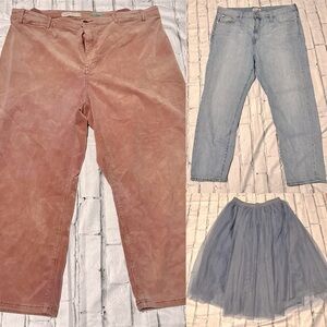 Bundle of Bottoms- Madewell Jeans, Pilcro cord pants and Tulle Blue skirt! 😊